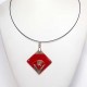 Collier chic losange rouge vif