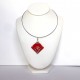 Collier chic losange rouge vif