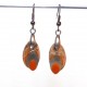 Petites boucles d'oreilles gouttes oranges