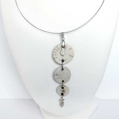 collier trio blanc