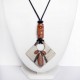 Collier original et artisanal en blanc et marron