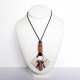 Collier original et artisanal en blanc et marron