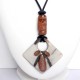 Collier original et artisanal en blanc et marron