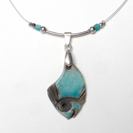 Collier petit poisson turquoise