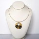 Collier  artisanal rond jaune et noir