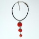 collier ethnique trio rouge et noir