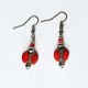 Boucles d'oreilles ethniques lumineuses en rouge et noir