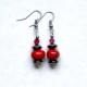 Boucles d'oreilles lumineuses en rouge et noir