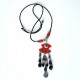 Grand collier rouge et noir original festif  et lumineux