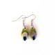 Boucles d'oreilles gouttes fantaisie nature vert gazon