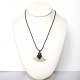 Collier éventail blanc création artisanale en céramique raku