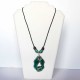 Grand collier chic original turquoise et noir