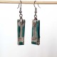 Boucles d'oreilles rectangles bleues turquoises