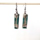 Boucles d'oreilles rectangles bleues turquoises