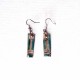 Boucles d'oreilles rectangles bleues turquoises