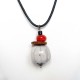 Collier blanc et rouge en céramique raku