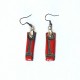 Boucles d'oreilles rectangles rouges et noires