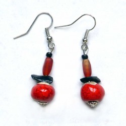 Boucles d'oreilles tendance rouge fantaisie