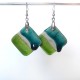 Boucles d'oreilles losanges en turquoise et vert