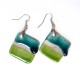 Boucles d'oreilles losanges en turquoise et vert