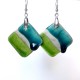 Boucles d'oreilles losanges en turquoise et vert