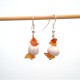 Boucles d'oreilles raku et  petites cornalines