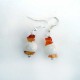 Boucles d'oreilles raku et  petites cornalines