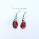 Boucles d'oreilles grains de café rouges lumineux