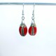 Boucles d'oreilles grains de café rouges lumineux