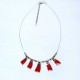 Collier rouge  chic fantaisie élégante