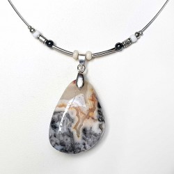 Collier chic réversible agate  claire