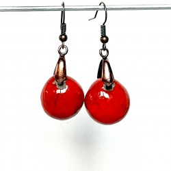 Boucles d'oreilles lumineuses rondeur rouge