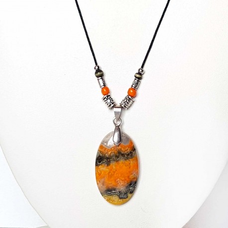 Collier tendance chic en jaspe bourdon - bumble bee