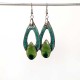 Boucles d'oreilles pendantes légères  turquoise et vert