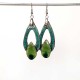 Boucles d'oreilles pendantes légères  turquoise et vert