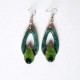 Boucles d'oreilles pendantes légères  turquoise et vert