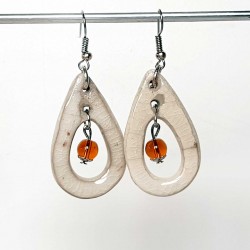 Boucles d'oreilles blanches originales et uniques