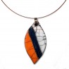 Collier original orange et blanc coloré et lumineux