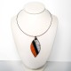 Collier original orange et blanc coloré et lumineux