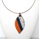 Collier original orange et blanc coloré et lumineux