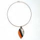 Collier original orange et blanc coloré et lumineux