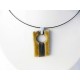 Collier léger rectangle jaune et noir