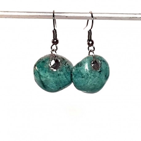 Boucles d'oreilles boules turquoises