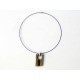 Collier léger rectangle jaune et noir