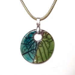 Collier unique fait main turquoise et vert