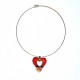 Collier double cœur rouge lumineux