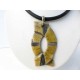 Grand collier jaune et noir raku fin et léger