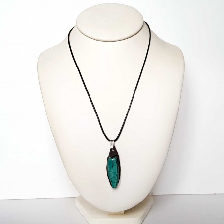 Collier scarabée bleu turquoise