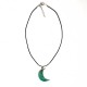 Collier réglable lune turquoise raku