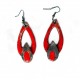 Boucles d'oreilles pandantes rouge vif